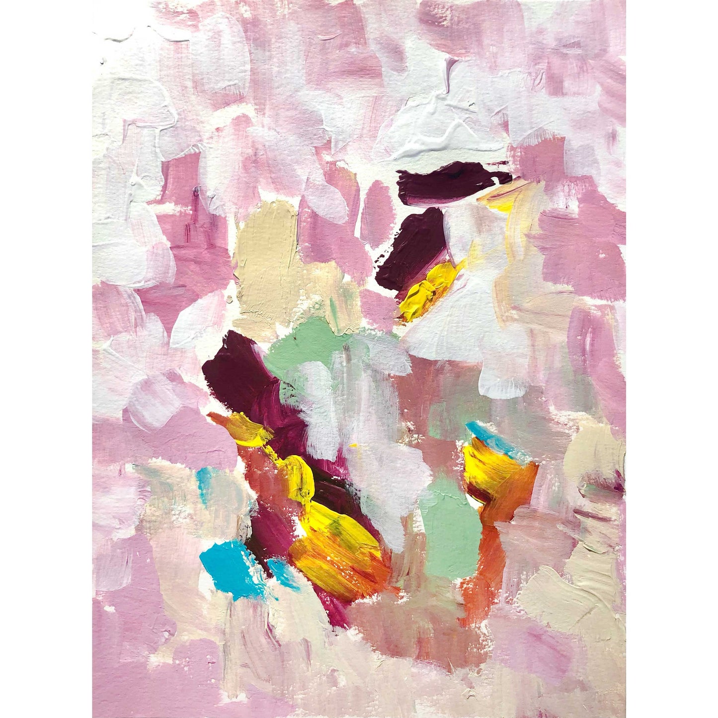 ACP-FL-015 "Flora" #15 (12x9) Original acrylic abstract painting by Chizu Omori Art