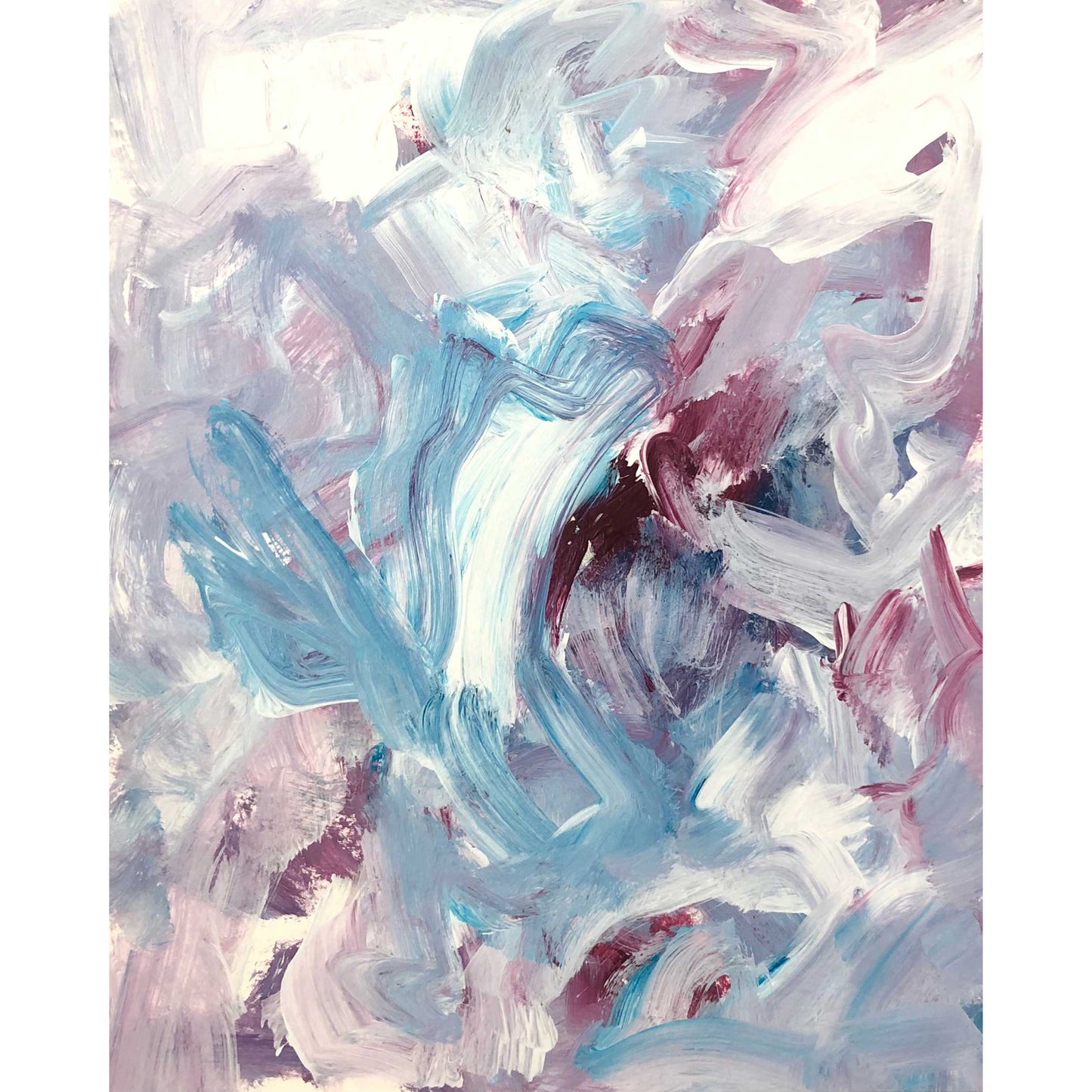 ACP-LV-055 "Love" #55 (10x8) Original acrylic abstract painting by Chizu Omori Art