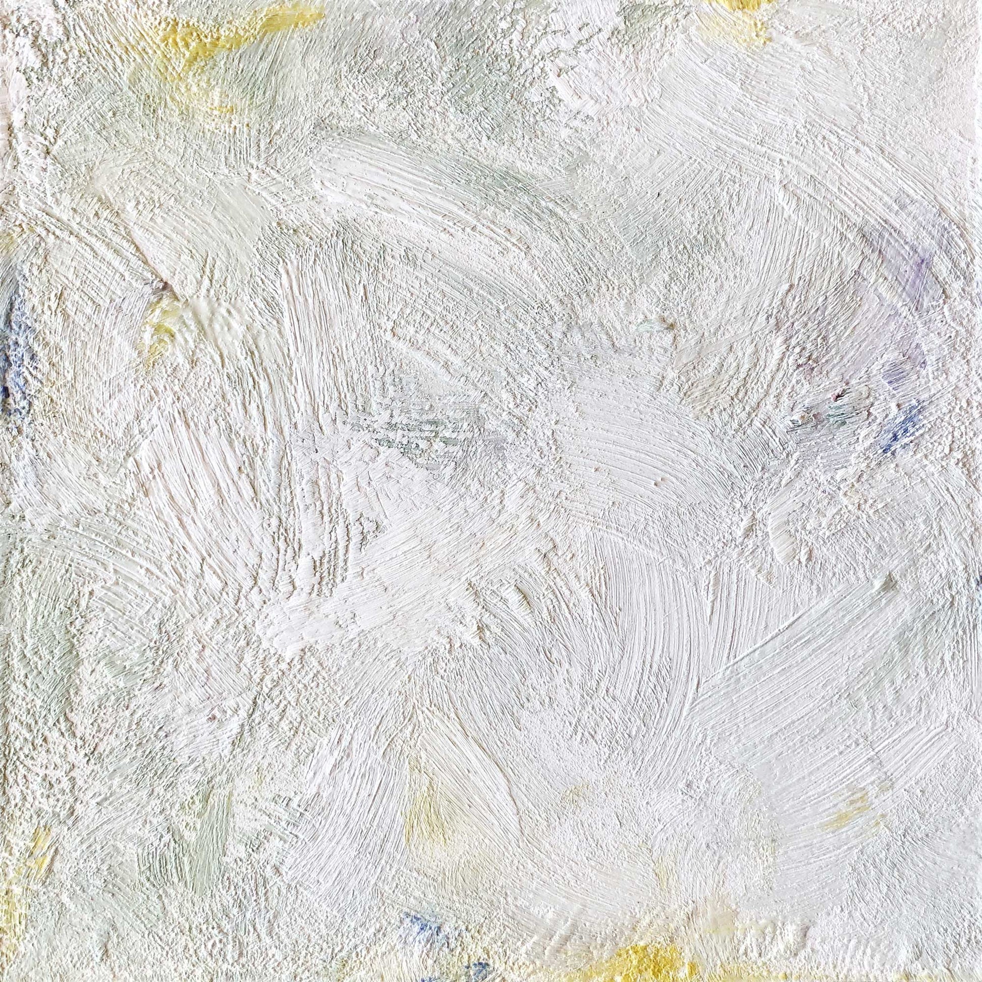 ENW-NB-013 "New Beginning" #13 (8x8x.875) Original encaustic abstract painting by Chizu Omori Art