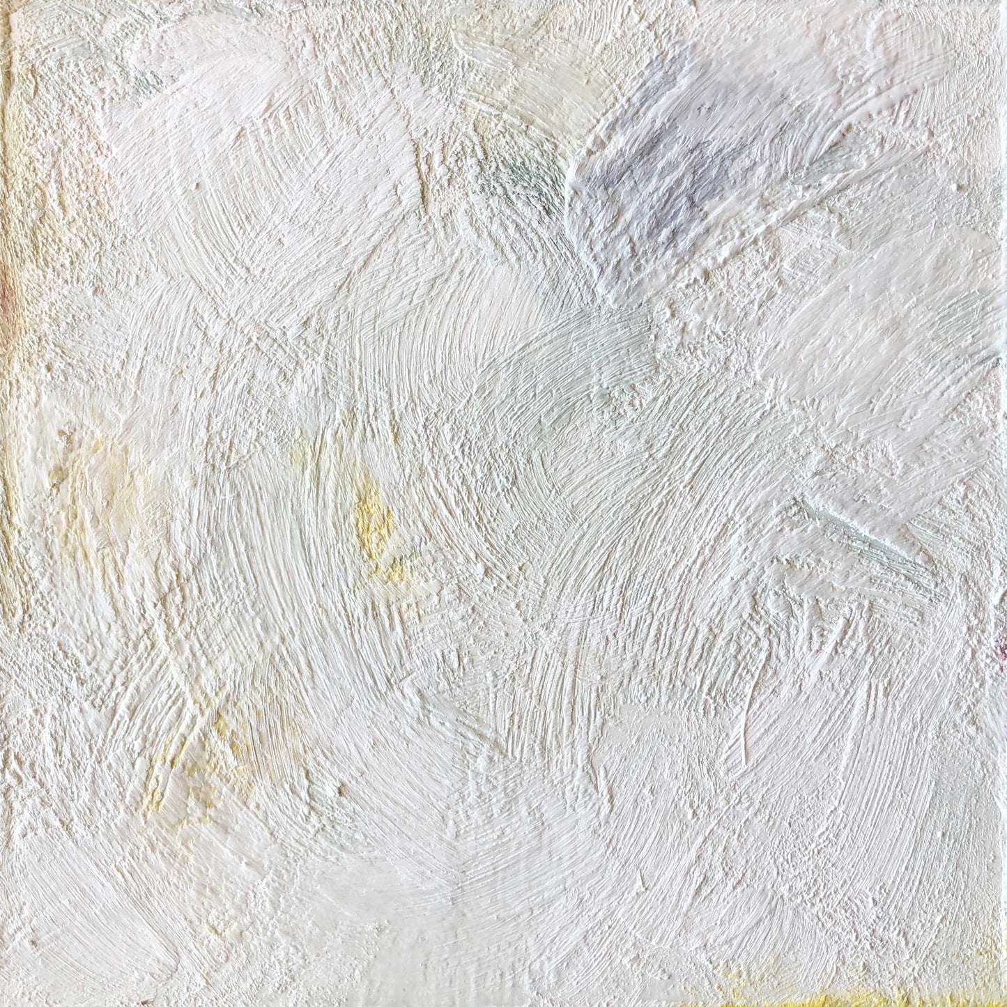 ENW-NB-014 "New Beginning" #14 (8x8x.875) Original encaustic abstract painting by Chizu Omori Art