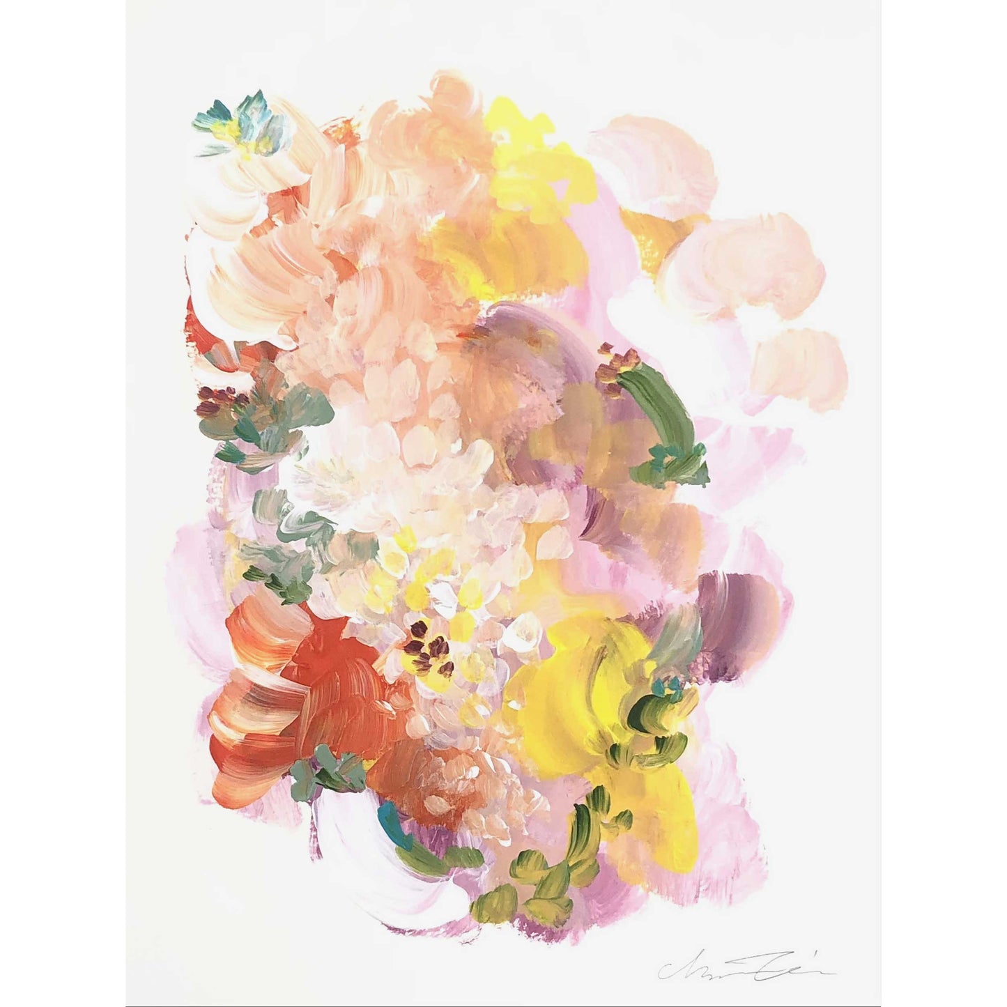 ACP-BL-012 "Bloom" #12 (12x9) Original acrylic abstract painting by Chizu Omori Art