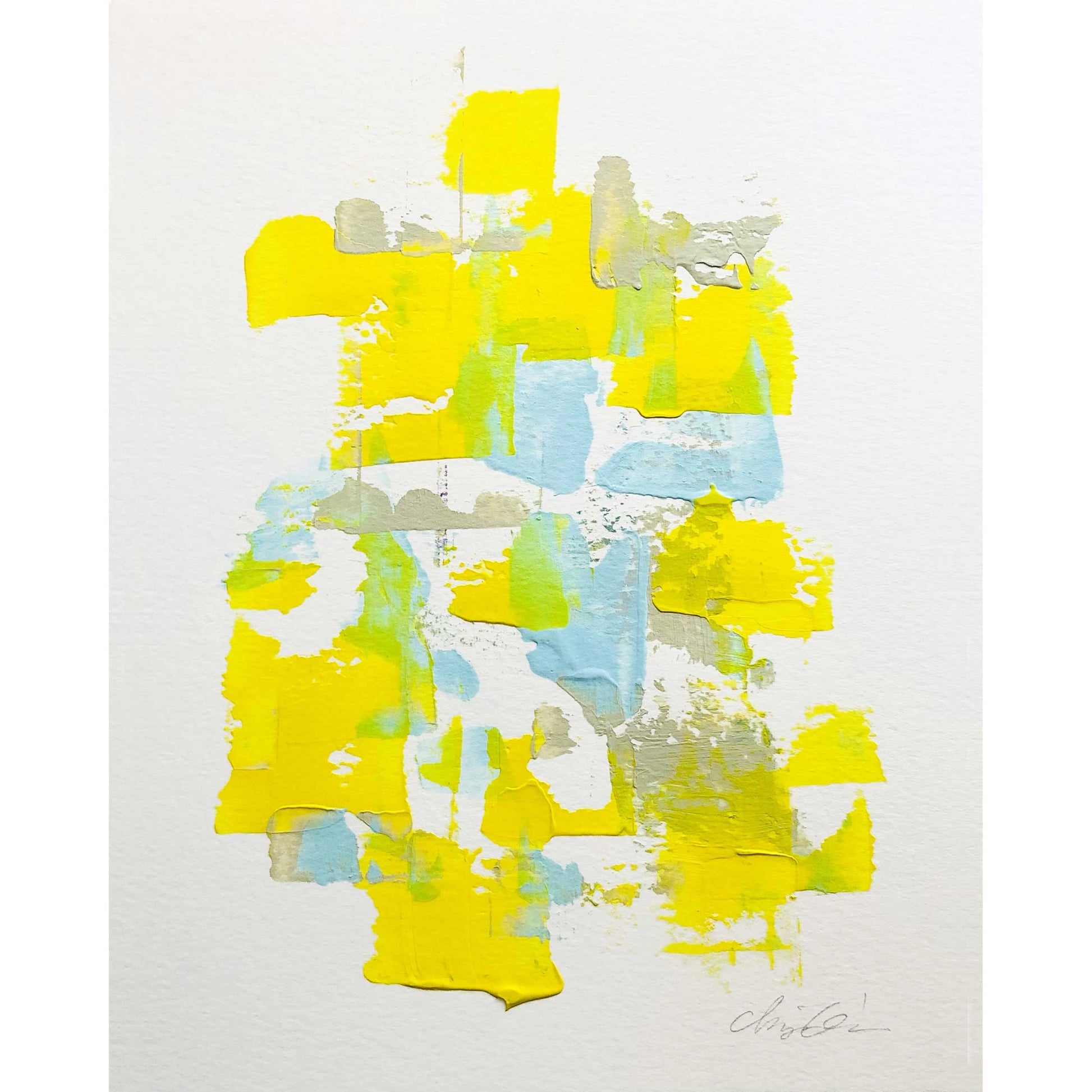 ACP-DN-045 "Dawn" #45 (10x8) Original acrylic abstract painting by Chizu Omori Art