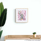 ACP-FL-002 "Flora" #2 (10x8) Wood Frame original acrylic abstract painting by Chizu Omori Art