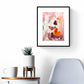 ACP-FL-018 "Flora" #18 (12x9) Black Frame original acrylic abstract painting by Chizu Omori Art