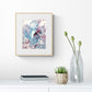 ACP-LV-055 "Love" #55 (10x8) Wood Frame original acrylic abstract painting by Chizu Omori Art