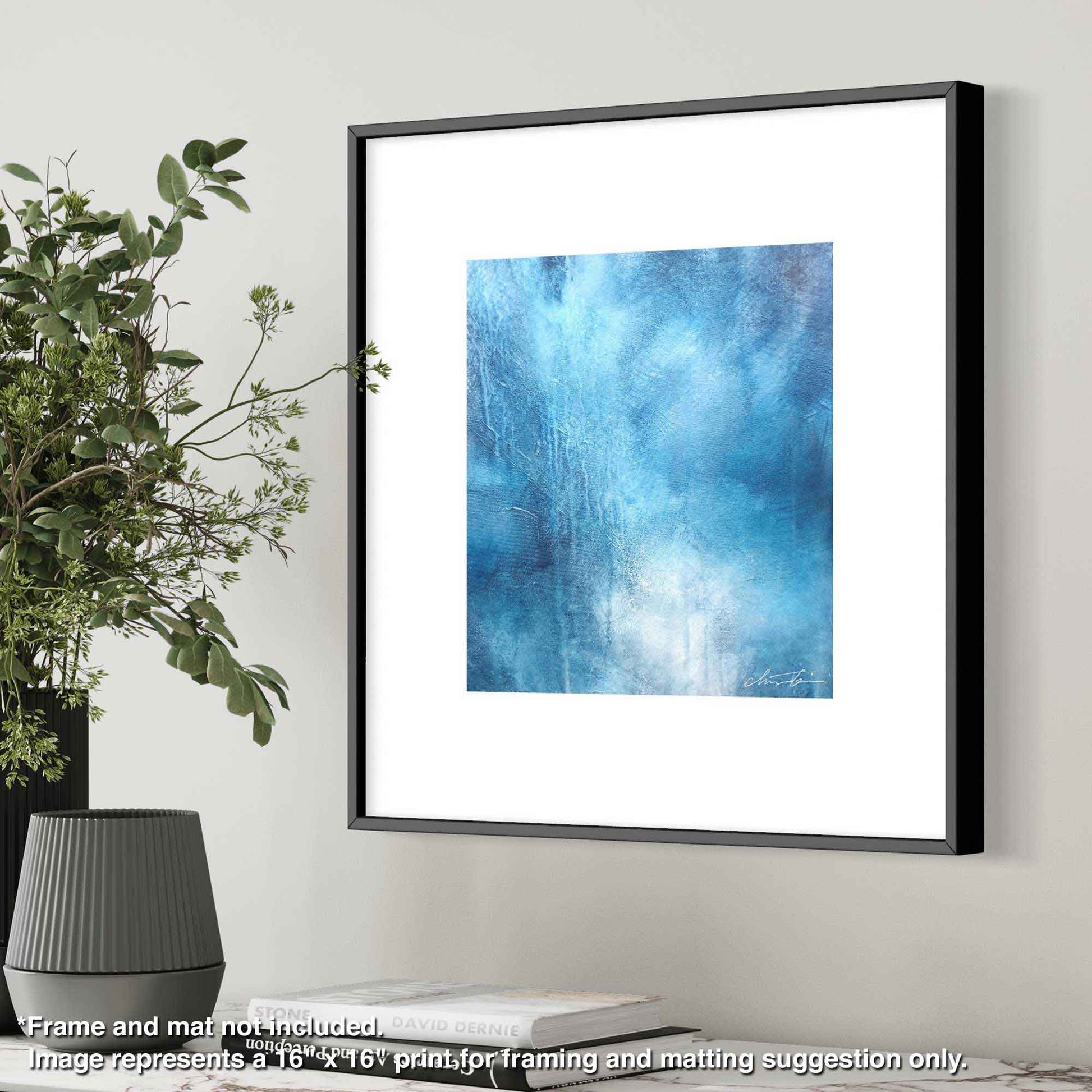 Chizu Omori Fine Art Prints on Paper Blue Earth Series #7 (framed-B)