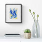 ENP-NB-003 "New Beginning" #3 (7x5) Black frame original acrylic abstract painting by Chizu Omori Art