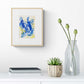 ENP-NB-003 "New Beginning" #3 (7x5) Wood frame original acrylic abstract painting by Chizu Omori Art