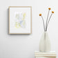 ENP-NB-005 "New Beginning" #5 (7x5) Wood frame original acrylic abstract painting by Chizu Omori Art