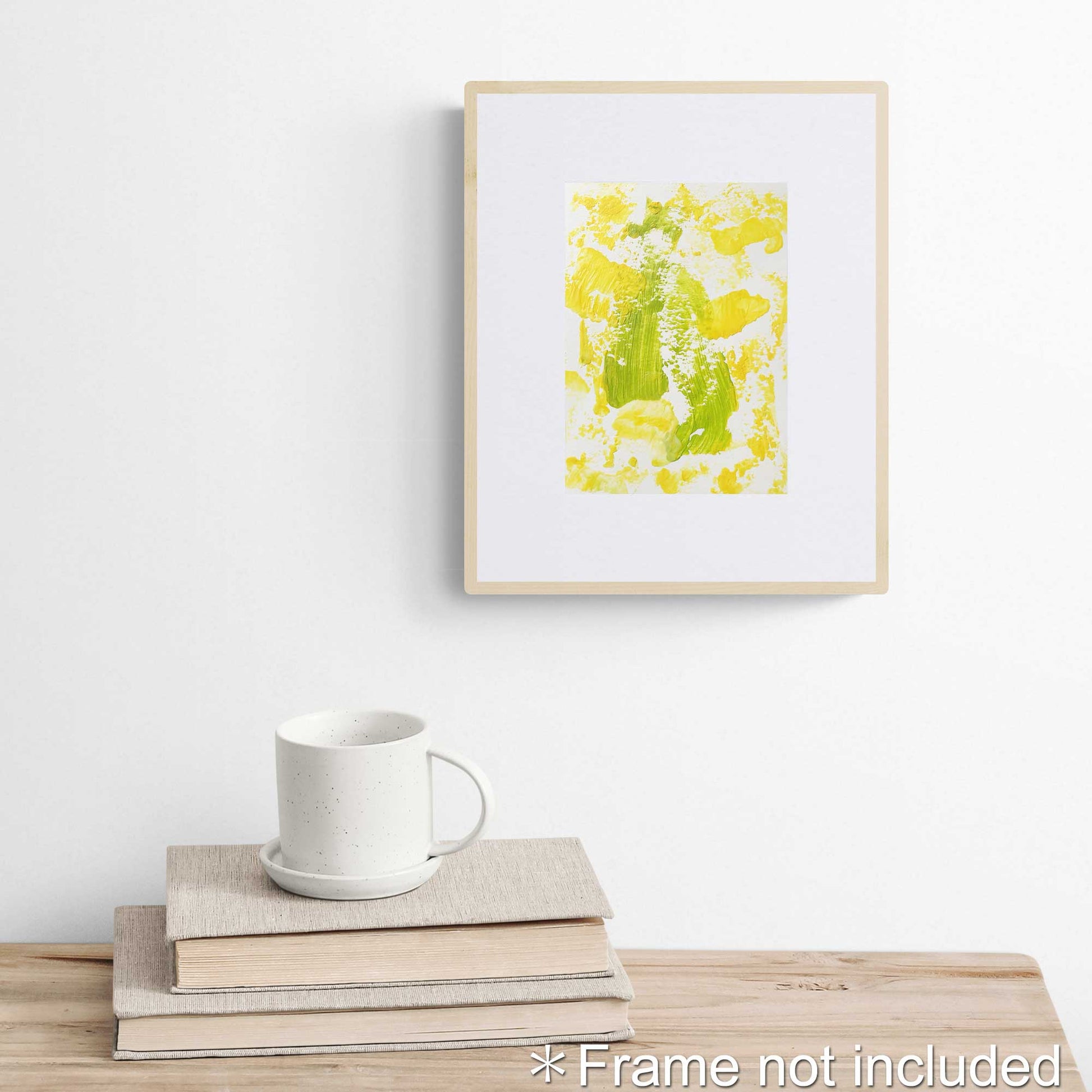 ENP-NB-033 "New Beginning" #33 (7x5) Wood frame original acrylic abstract painting by Chizu Omori Art