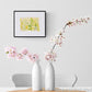 ENP-NB-099 "New Beginning" #99 (5x7) Black frame original acrylic abstract painting by Chizu Omori Art