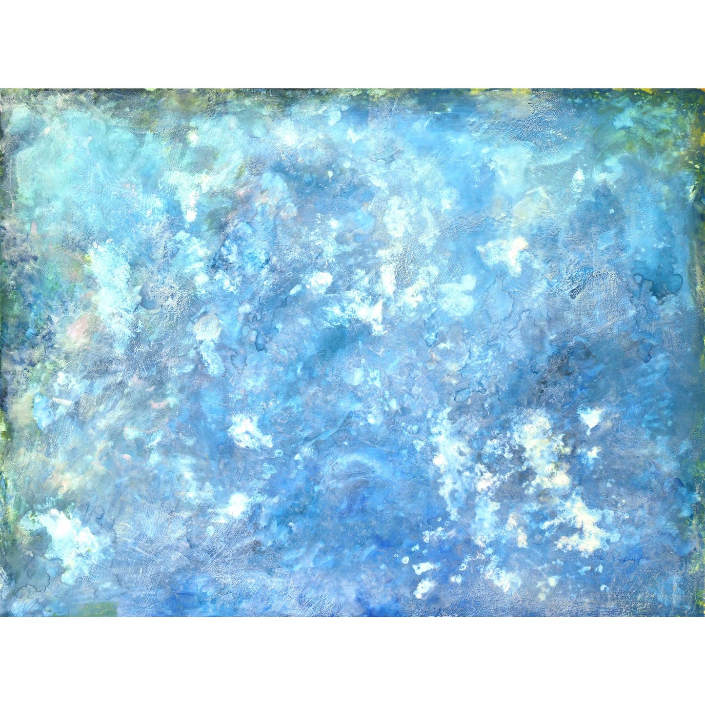 ENW-NB-001 "Sky and Ocean" #1 (18x24x1.5) Original encaustic abstract painting by Chizu Omori Art