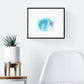 WCP-KU-189 "Kuu" #189 (5x7) Black frame original watercolor abstract painting by Chizu Omori Art