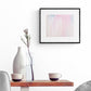 WCP-LV-004 "Love" #4 (5x7) Black frame original watercolor abstract painting by Chizu Omori Art